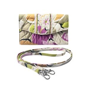 Vera Bradley Crossbody Wallet Portobello Road Retired Quilted Preppy Travel